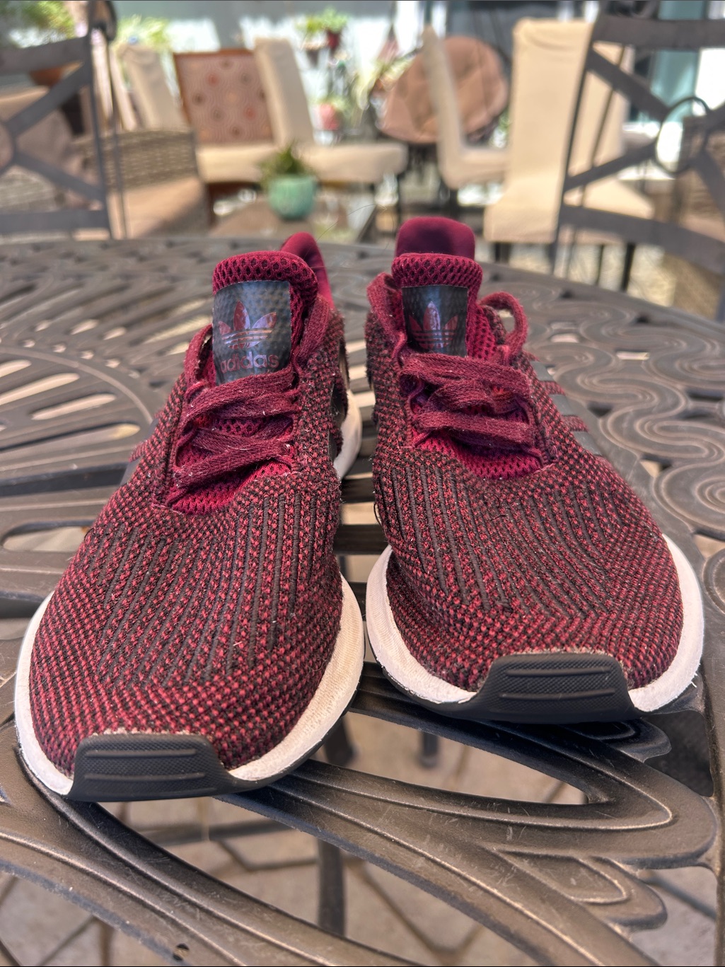 Adidas Kids Burgundy Knit Sneakers